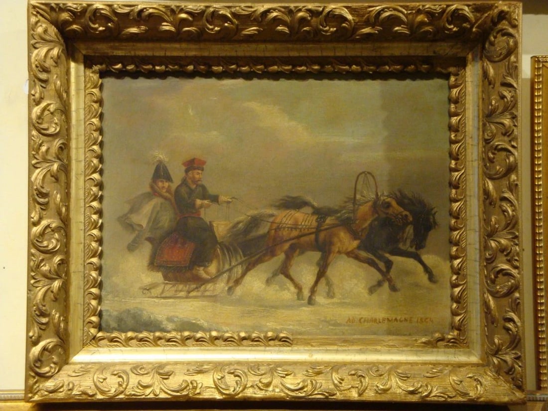 FRAMED 19THC RUSSIA GENERAL PAINTING ADOLF & JOSEF CHARLEMAGNE (1 of 2)