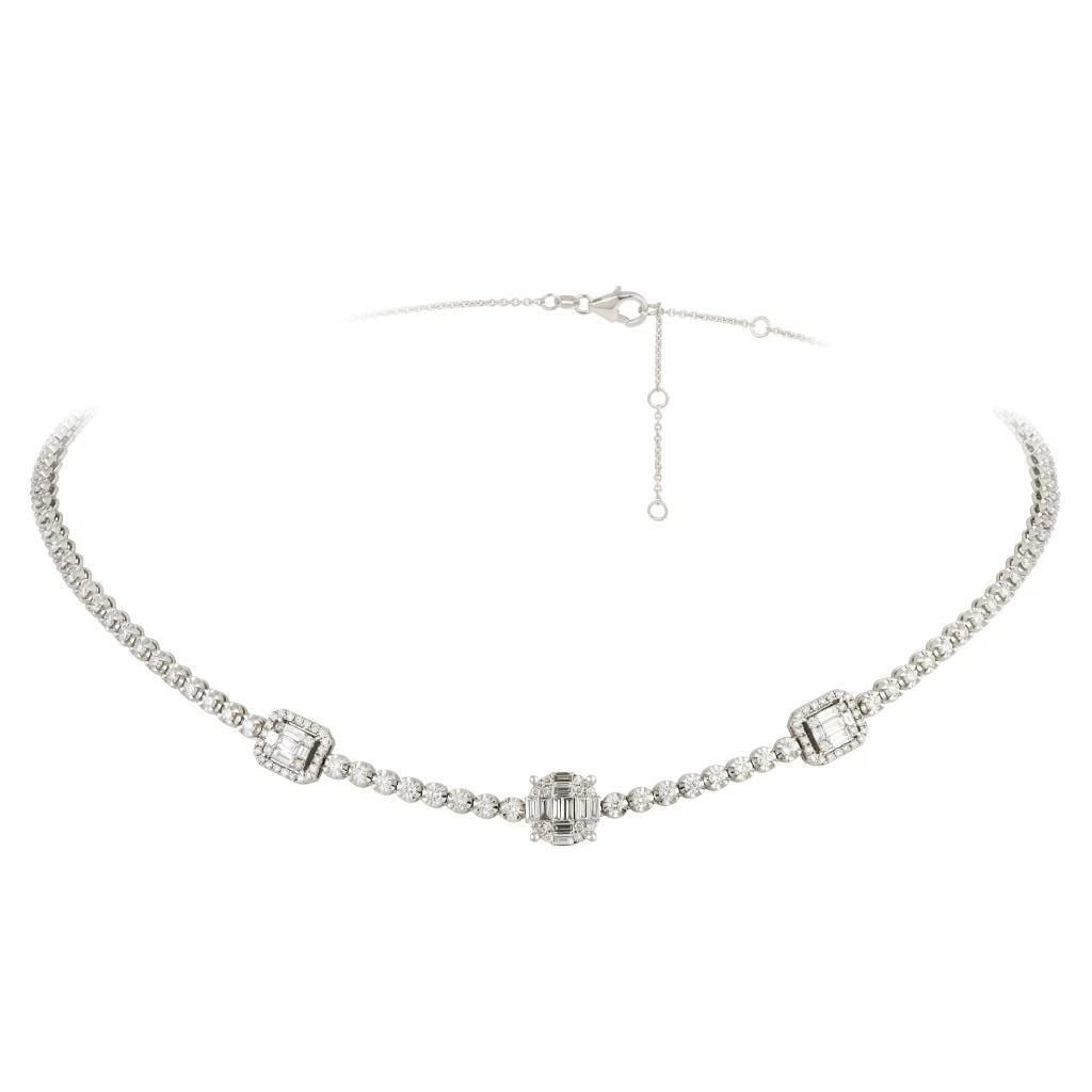 18KT GOLD FANCY CUT DIAMOND ADJUSTABLE NECKLACE (1 of 2)