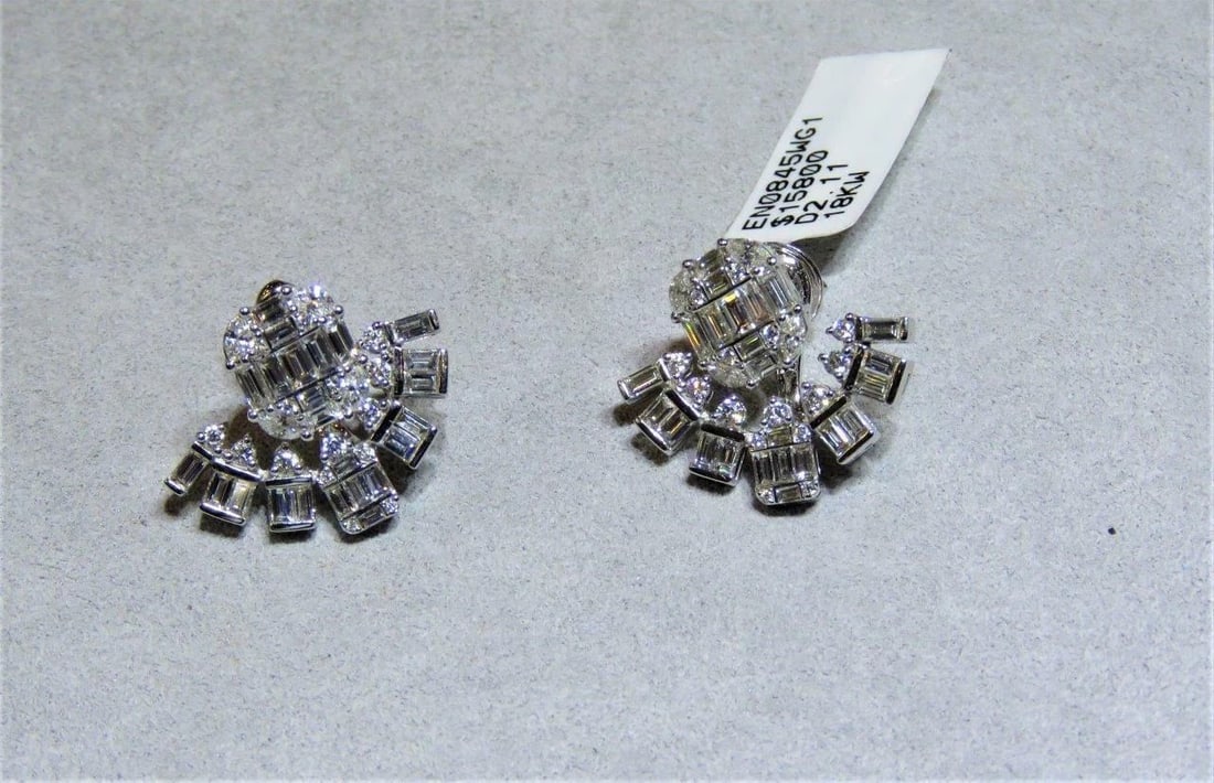 18KT GOLD DIAMOND MULTI WEAR STUD DANGLE EARRINGS (1 of 2)