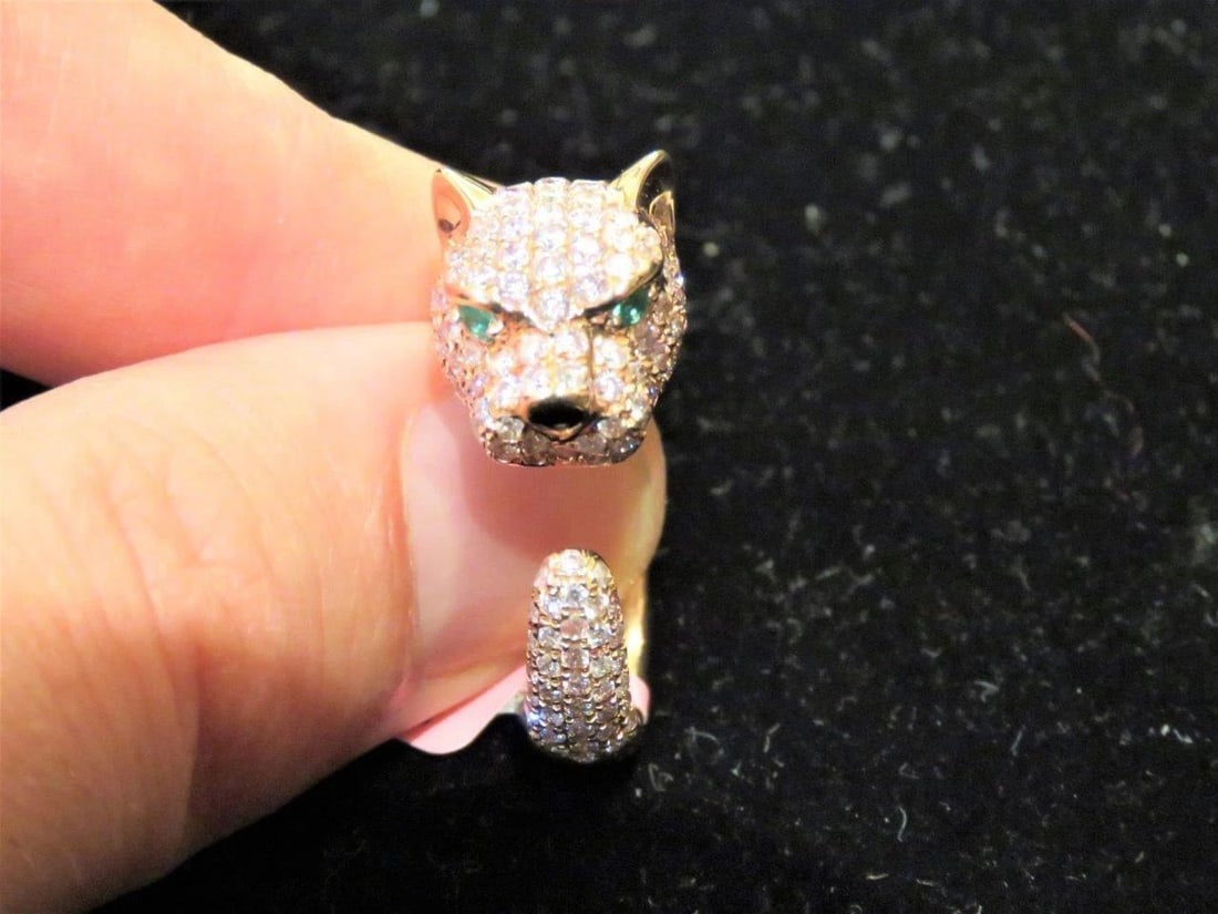 18KT GOLD GORGEOUS PINK PANTHER DIAMOND RING (1 of 2)