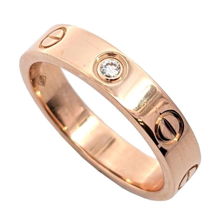 CARTIER LOVE SMALL B40507 K18PG DIAMOND US SIZE NO. 5.5 RING PRE OWNED (1 of 2)