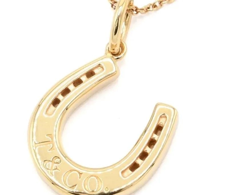 TIFFANY & CO. HORSESHOE 750 GOLD LENGTH 45.5CM LADIES NECKLACE PRE OWNED: TIFFANY & CO. HORSESHOE 750 GOLD LENGTH 45.5CM LADIES NECKLACE PRE OWNED Item Description Brand nameTIFFANY&Co.Model nameHorseshoe NecklacesizeChain length: 45.5cm Top: 1.5cm x 1.4cm Total weight: 5.4