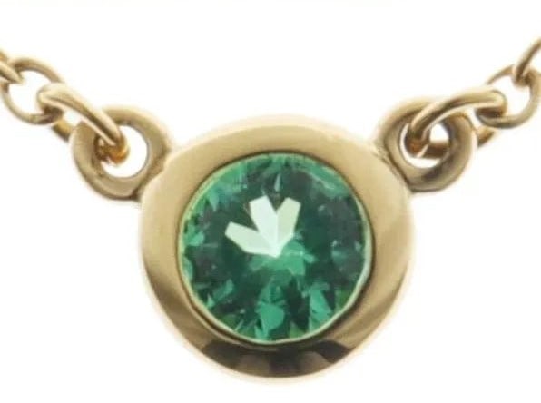 TIFFANY & CO. BY THE YARD EMERALD K18YG LENGTH 40.5CM NECKLACE PRE OWNED (1 of 2)