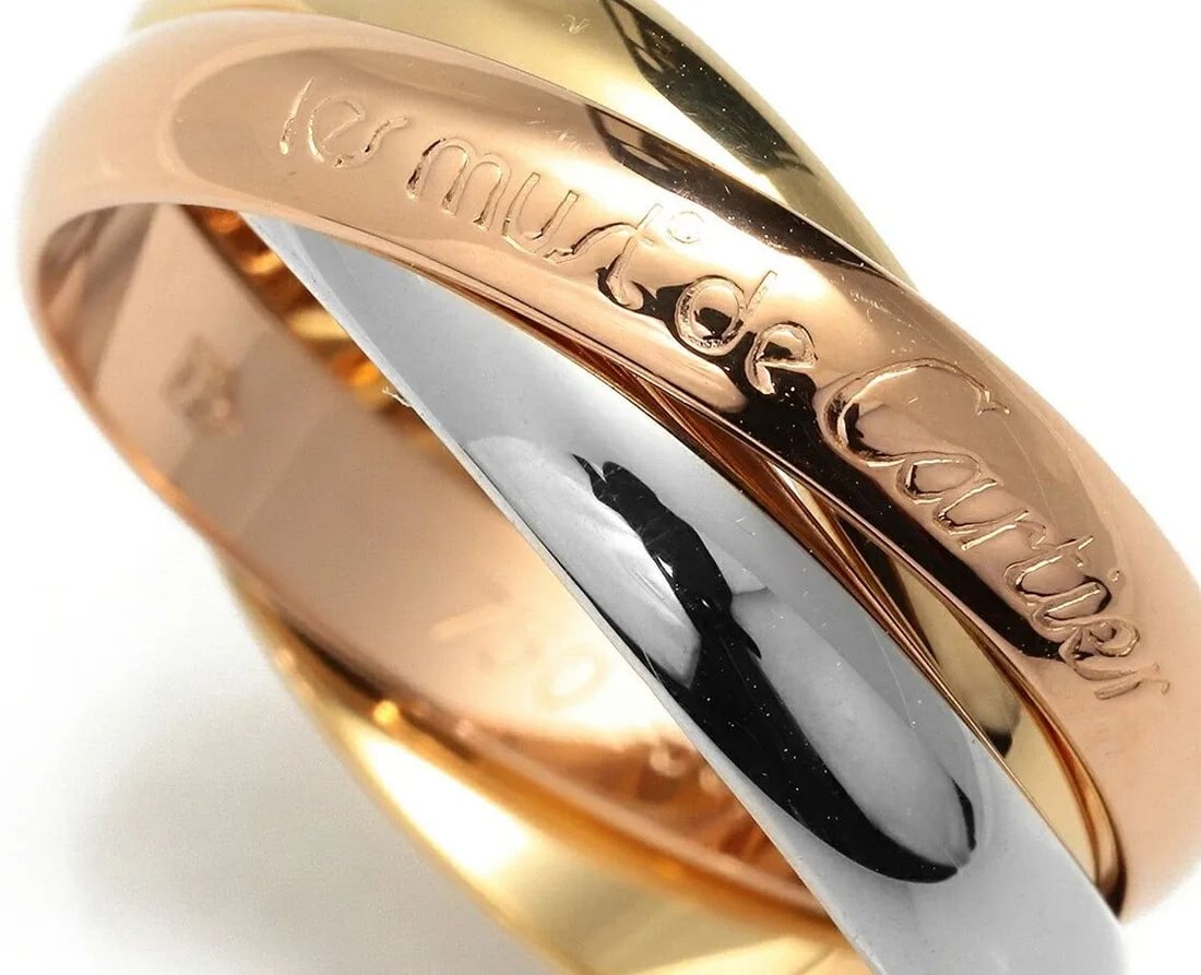 CARTIER TRINITY RING K18YG K18WG K18PG US SIZE NO. 6.5 RING PRE OWNED (1 of 2)