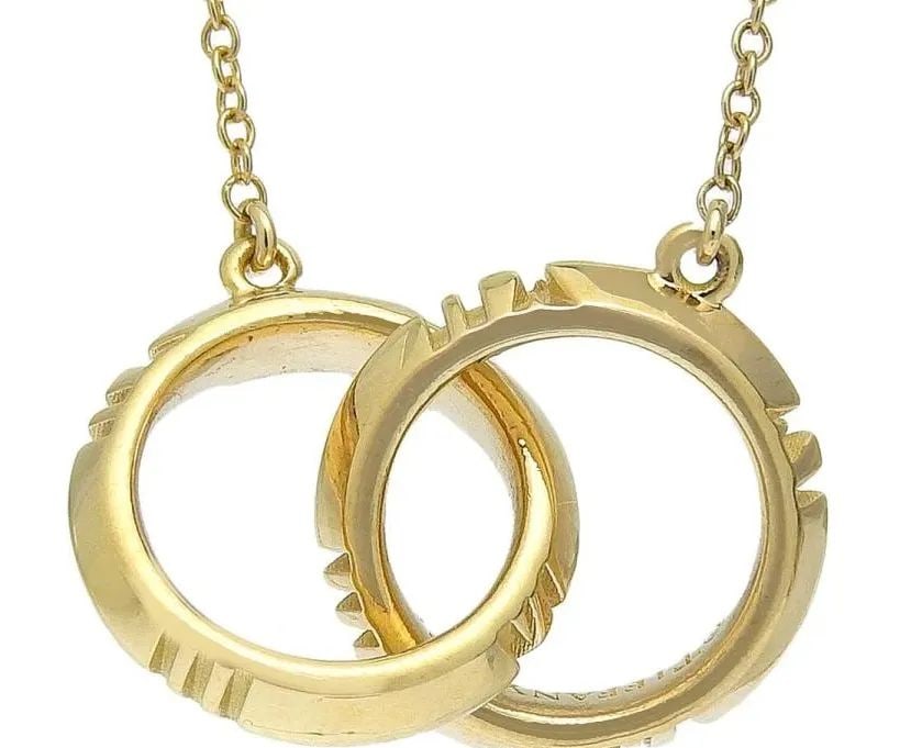 TIFFANY & CO. ATLAS INTERLOCKING K18YG LENGTH 45CM NECKLACE PRE OWNED (1 of 2)