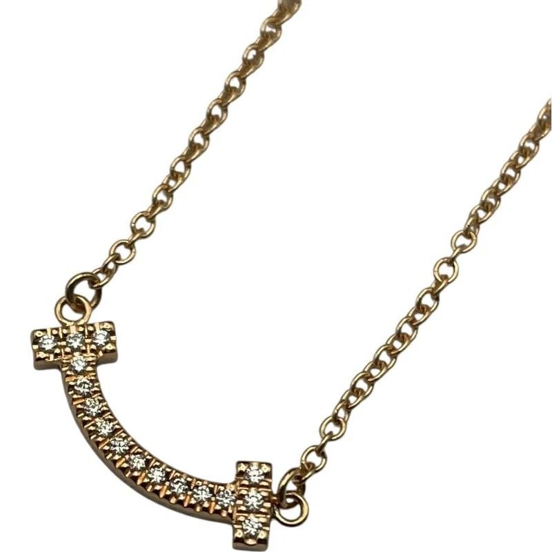 TIFFANY & CO. T SMILE DIAMOND NECKLACE MINI 62617772 PINK GOLD 750 46CM Y1031: TIFFANY & CO. T SMILE DIAMOND NECKLACE MINI 62617772 PINK GOLD 750 46CM Y1031 Item Description Brand: TIFFANY & CO.Model Number: 62617772Product Name: T Smile Diamond Necklace MiniMaterial: 750Color: