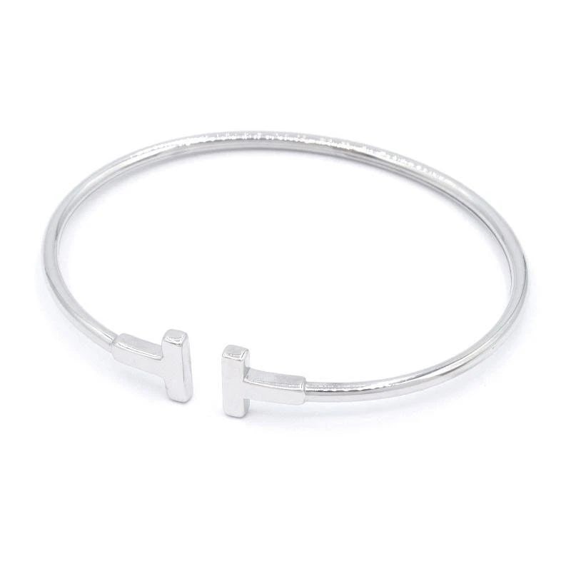TIFFANY & CO. T WIRE K18 WHITE GOLD LENGTH 16CM BRACELET PRE OWNED (1 of 2)