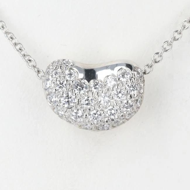 TIFFANY PT950 ELSA PERETTI BEAN PAVE DIAMOND NECKLACE 4.5G 41CM PLATINUM Y0419: TIFFANY PT950 ELSA PERETTI BEAN PAVE DIAMOND NECKLACE 4.5G 41CM PLATINUM Y0419 TIFFANY PT950 ELSA PERETTI BEAN PAVE DIAMOND NECKLACE 4.5G 41CM PLATINUM Item Description ?Staff comment Tiffany bean mot