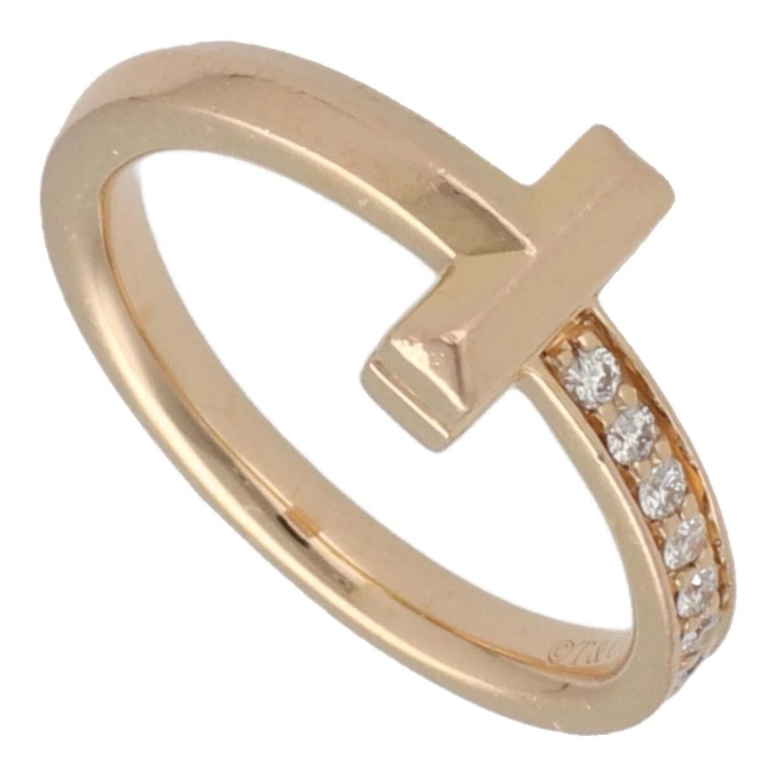 TIFFANY & CO. T ONE US SIZE NO. 3.5 K18 PINK GOLD DIAMOND RINGS PRE OWNED: TIFFANY & CO. T ONE US SIZE NO. 3.5 K18 PINK GOLD DIAMOND RINGS PRE OWNED Item Description Description of Item Brand: Tiffany & Co. Name: T One Ring Weight: 3.6g Size: Max. width 0.7cm / No.5 Accessor