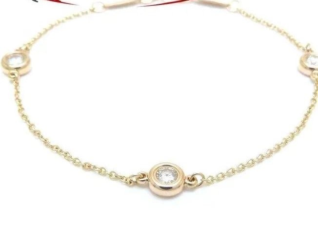 TIFFANY & CO. BY THE YARD DIAMOND 750RG LENGTH 16CM BRACELET PRE OWNED (1 of 2)