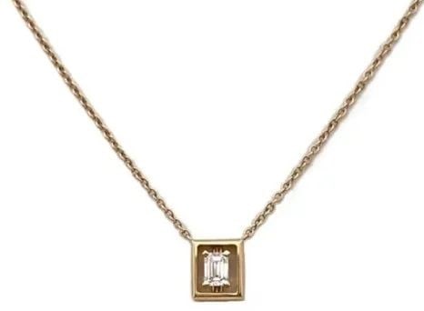 TIFFANY&CO. EMERALD-CUT DIAMOND NECKLACE 0.17CT 750 PINK GOLD 40.5-45.5CM Y1130: TIFFANY&CO. EMERALD-CUT DIAMOND NECKLACE 0.17CT 750 PINK GOLD 40.5-45.5CM Y1130 Item Description [Brand] Tiffany & Co.[Product Name] Emerald Cut Diamond Necklace[Material] 750PG, 0.17ct Emerald Cut Di