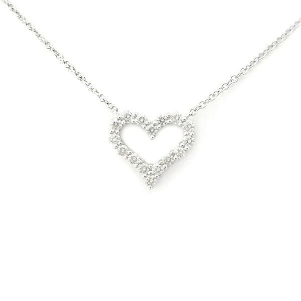 TIFFANY & CO. HEART DIAMOND PT950 LENGTH 40.5CM WOMEN'S NECKLACE PRE OWNED B1030 (1 of 2)