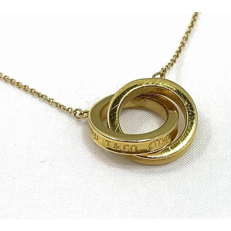 TIFFANY & CO. INTERLOCKING K18 YELLOW GOLD LENGTH 39CM NECKLACE PRE OWNED B0928 (1 of 2)