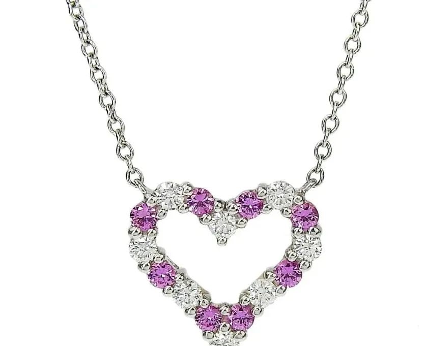 TIFFANY & CO. HEART DIAMOND SAPPHIRE PT950 LENGTH 41CM NECKLACE PRE OWNED B1029: TIFFANY & CO. HEART DIAMOND SAPPHIRE PT950 LENGTH 41CM NECKLACE PRE OWNED B1029 Item Description Brand] TIFFANY & Co.[Product Name] Sentimental Heart Pendant[Item] Necklace[Shape] Accessory Jewelry Ne