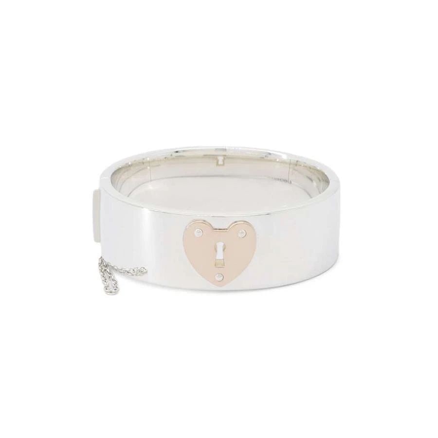 TIFFANY & CO. HEART LOCK KEY SILVER K18PG LENGTH 15.5CM BRACELET PRE OWNED B1221: TIFFANY & CO. HEART LOCK KEY SILVER K18PG LENGTH 15.5CM BRACELET PRE OWNED B1221 Item Description [Brand] Tiffany & Co. [Material] SV925/K18PG [Size] Width 19.8mm, Wrist Circumference Approximately 15