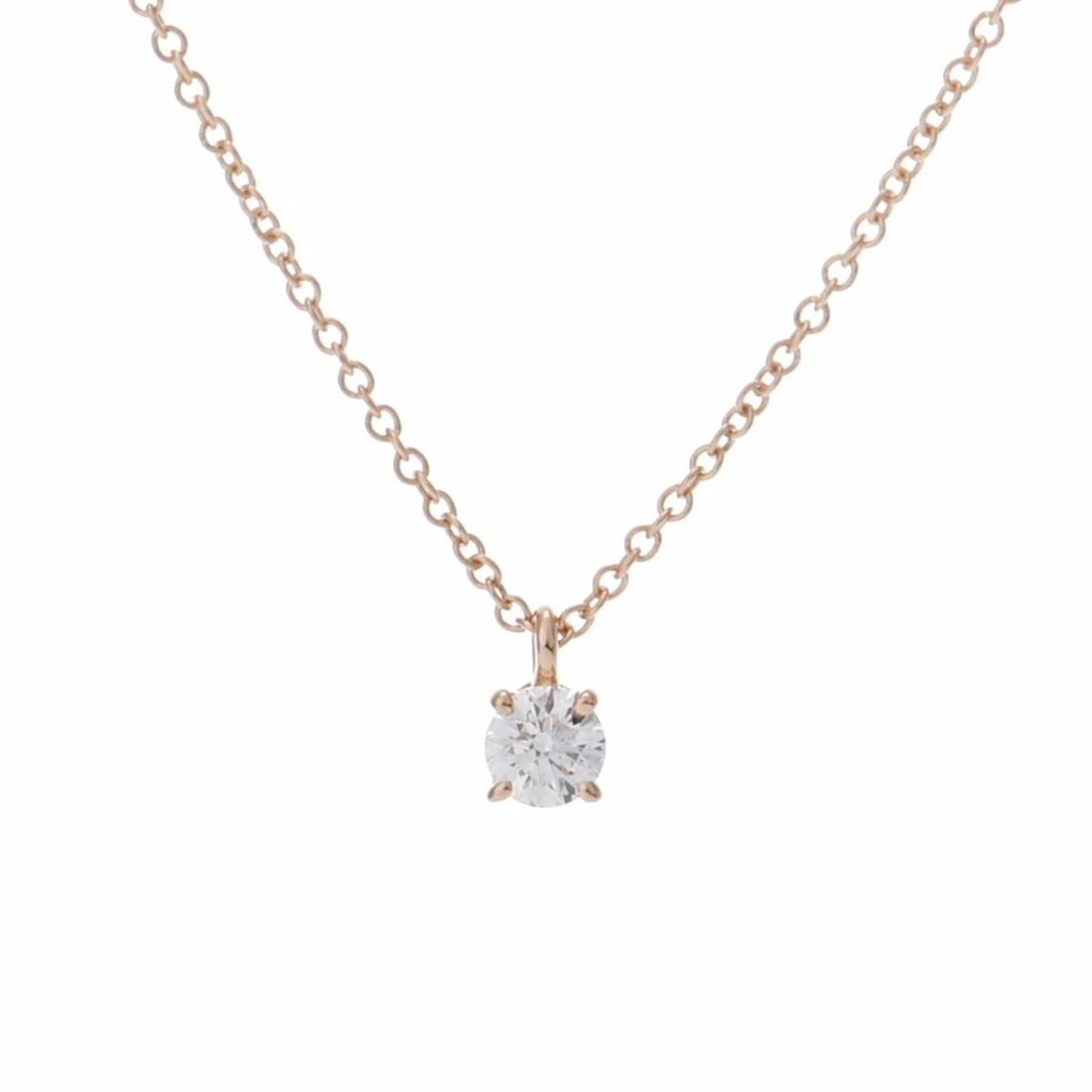 TIFFANY & CO. SOLITAIRE NECKLACE K18 PINK GOLD DIAMOND WOMEN'S 40.5CM 1.7G Y1031: TIFFANY & CO. SOLITAIRE NECKLACE K18 PINK GOLD DIAMOND WOMEN'S 40.5CM 1.7G Y1031 Item Description [Category] Necklace / Women's[Brand] Tiffany & Co.[Model] Solitaire Necklace[Material] K18 Pink Gold P