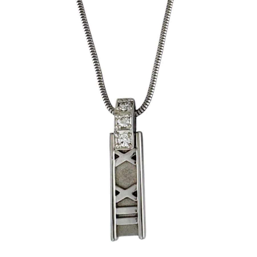 TIFFANY & CO. ATLAS BAR K18WG DIAMOND LENGTH 41CM NECKLACE PRE OWNED: TIFFANY & CO. ATLAS BAR K18WG DIAMOND LENGTH 41CM NECKLACE PRE OWNED TIFFANY & CO. ATLAS BAR K18WG DIAMOND LENGTH 41CM NECKLACE PRE OWNED Item Description ?Brand: Tiffany & Co. ?Target: Women ?Color: