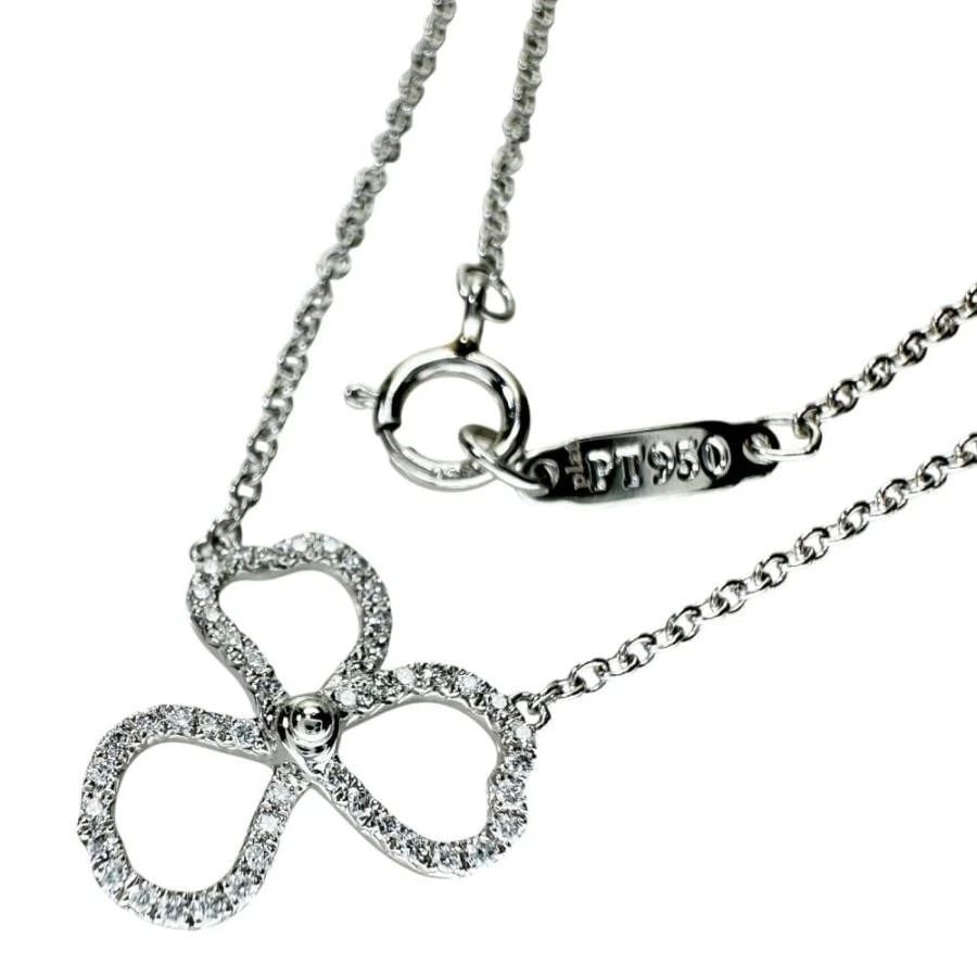 TIFFANY & CO. FLOWER DIAMOND PT950 LENGTH 41CM LADIES NECKLACE PRE OWNED (1 of 2)