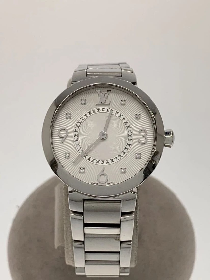 LOUIS VUITTON TAMBOUR SLIM PM Q12MGZ WOMEN'S WATCH: LOUIS VUITTON TAMBOUR SLIM PM Q12MGZ WOMEN'S WATCH LOUIS VUITTON TAMBOUR SLIM PM Q12MGZ WOMEN'S WATCH Item Description Condition: Used, Grade B Slight signs of use Product Details Model Number: Q12MGZ