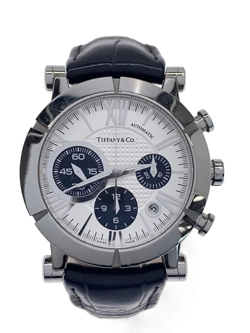 TIFFANY&CO. ATLAS CHRONOGRAPH MEN'S WATCH: TIFFANY&CO. ATLAS CHRONOGRAPH MEN'S WATCH Item Description Condition: Used, Grade BSlight signs of wear.Product Description: Leather parts show signs of wear. Minor scratches.Although the watch shows
