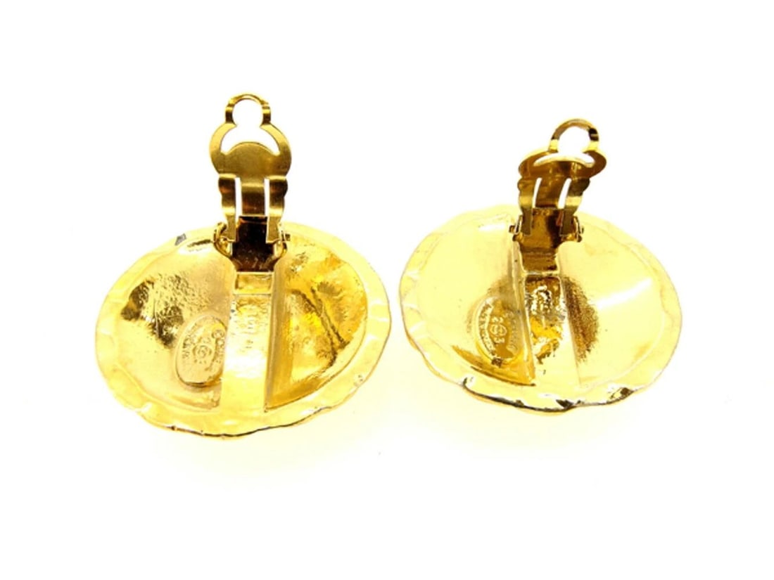 CHANEL GOLD COCO MARK EARRINGS (1 of 2)