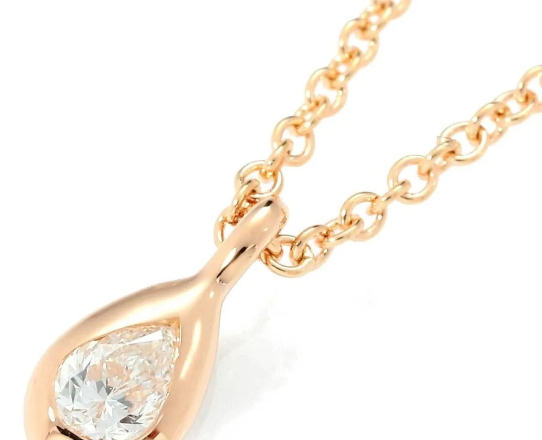 TIFFANY & CO. BY THE YARD PEAR-SHAPED PENDANT NECKLACE DIAMOND K18PG 41CM Y1029: TIFFANY & CO. BY THE YARD PEAR-SHAPED PENDANT NECKLACE DIAMOND K18PG 41CM Y1029 Item Description [Item Rank] S / Like New[Item Condition] Professionally refinished to new condition[Brand] TIFFANY & Co