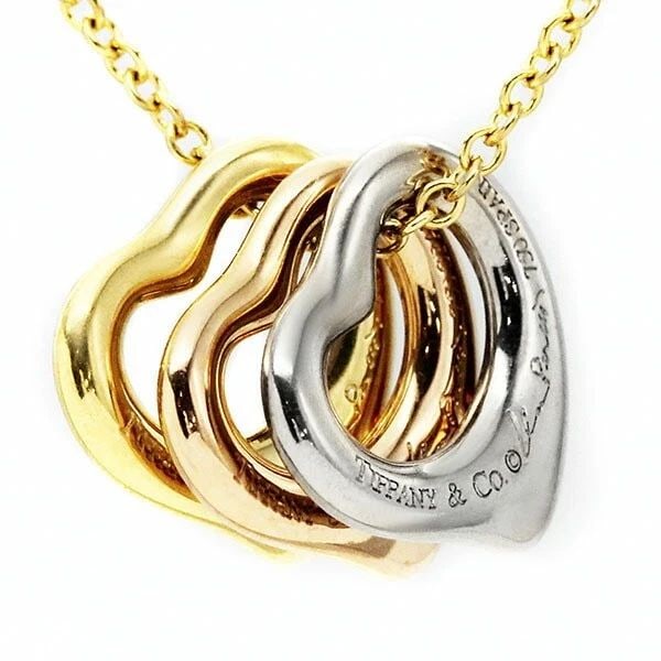 TIFFANY ELSA PERETTI TRIPLE OPEN HEART NECKLACE 40CM K18YG K18PG K18WG 750 Y1022: TIFFANY ELSA PERETTI TRIPLE OPEN HEART NECKLACE 40CM K18YG K18PG K18WG 750 Y1022 Item Description Brand: TIFFANY & Co.Item: NecklaceMaterial: K18YG Yellow Gold/K18WG White Gold/K18PG Pink GoldSizeLeng