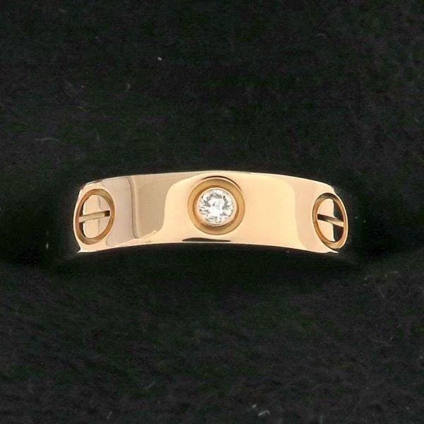 CARTIER MINI LOVE RING 1 DIAMOND #46 US SIZE NO. 3.5-4 RING PRE OWNED (1 of 2)