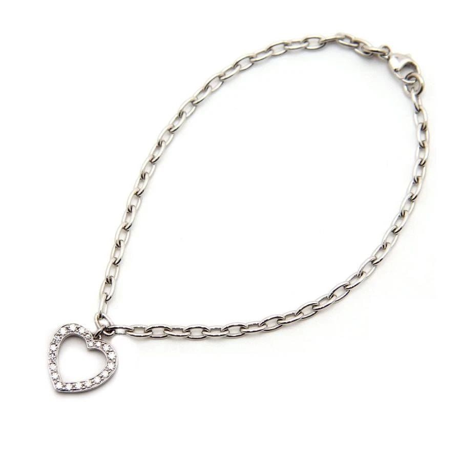 TIFFANY & CO. SENTIMENTAL HEART DIAMOND LENGTH 17.5CM BRACELET PRE OWNED: TIFFANY & CO. SENTIMENTAL HEART DIAMOND LENGTH 17.5CM BRACELET PRE OWNED Item Description Brand: Tiffany & Co.Product Name: Sentimental Heart???? Diamond BraceletMaterial: Pt950 Platinum??? Diamond (T