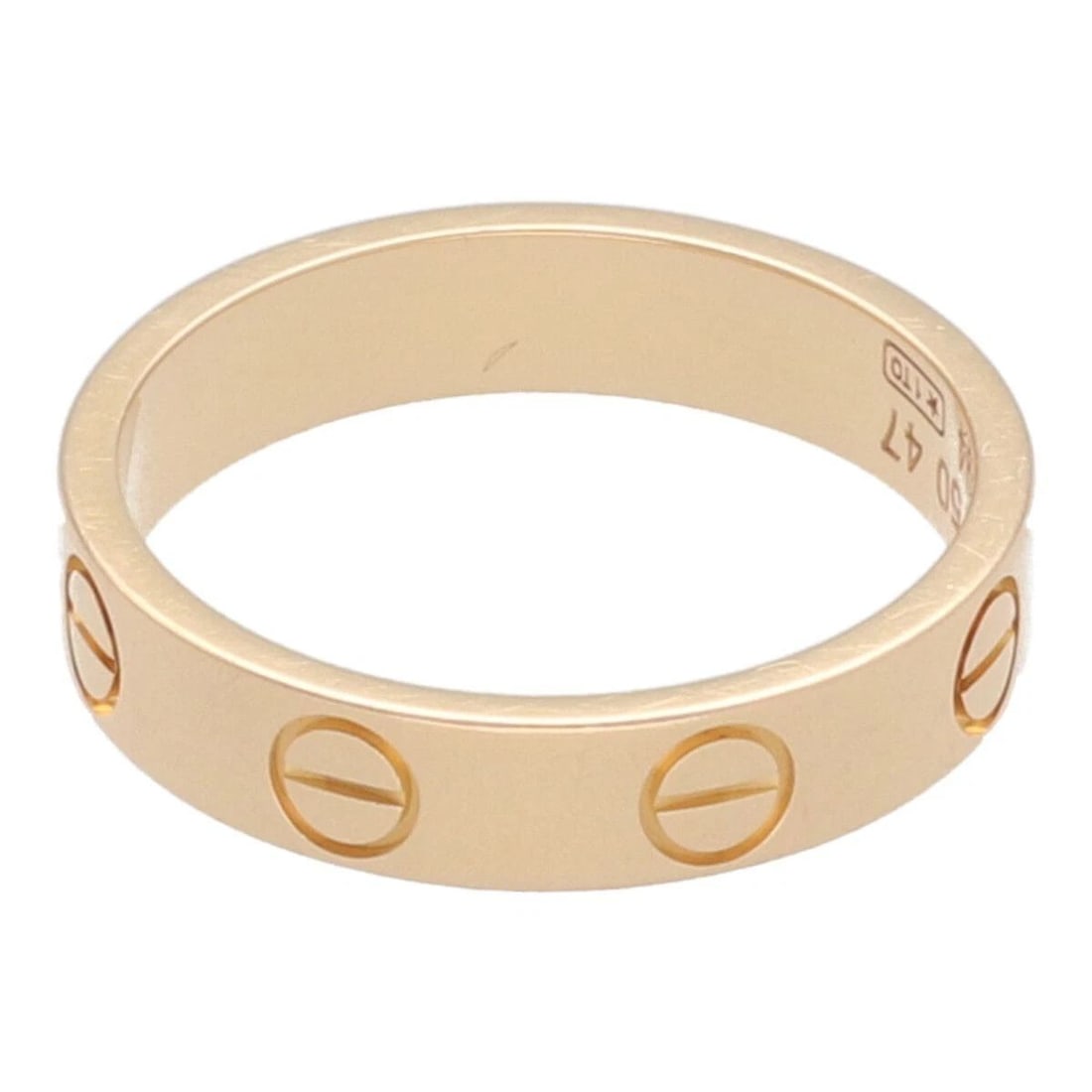 CARTIER MINI LOVE B4085200 K18PG US SIZE NO. 4 25002039 LI RING PRE OWNED: CARTIER MINI LOVE B4085200 K18PG US SIZE NO. 4 25002039 LI RING PRE OWNED Item Description Description of Item Brand: Cartier Series: LOVE Name: Cartier mini love ring Pink gold, US Size No. 4 Model: