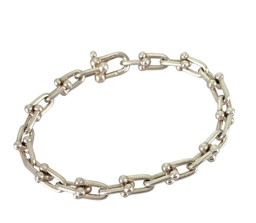 TIFFANY & CO. HARDWEAR SMALL LINK SV925 LENGTH 17CM BRACELET PRE OWNED (1 of 2)