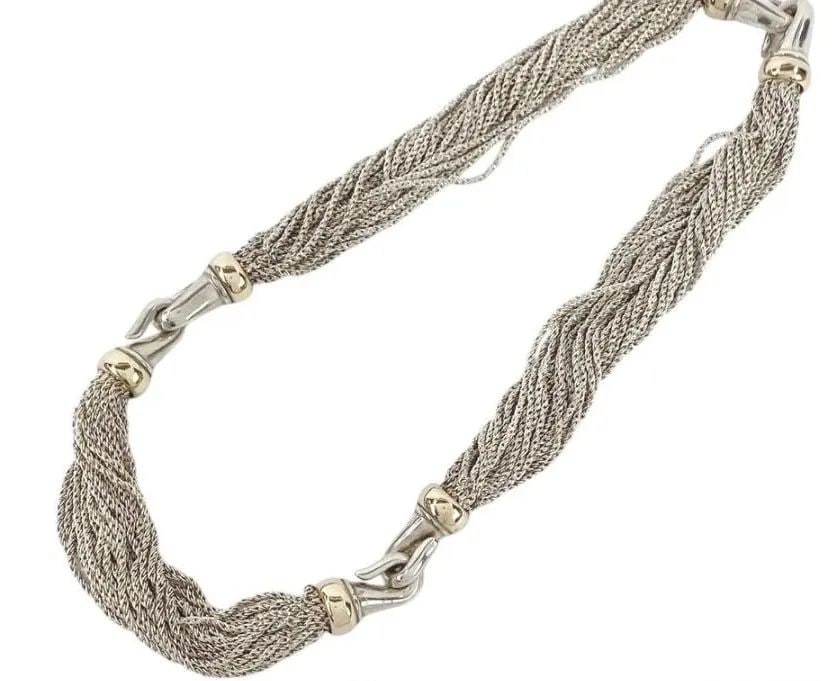 TIFFANY & CO. CHAIN SILVER 925 YG750 LENGTH 41CM NECKLACE PRE OWNED (1 of 1)
