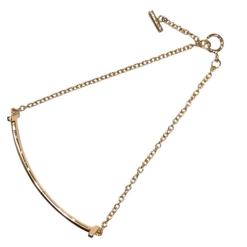 TIFFANY & CO. T SMILE PINK GOLD 750 LENGTH 16CM LADIES BRACELET PRE OWNED B1218 (1 of 2)