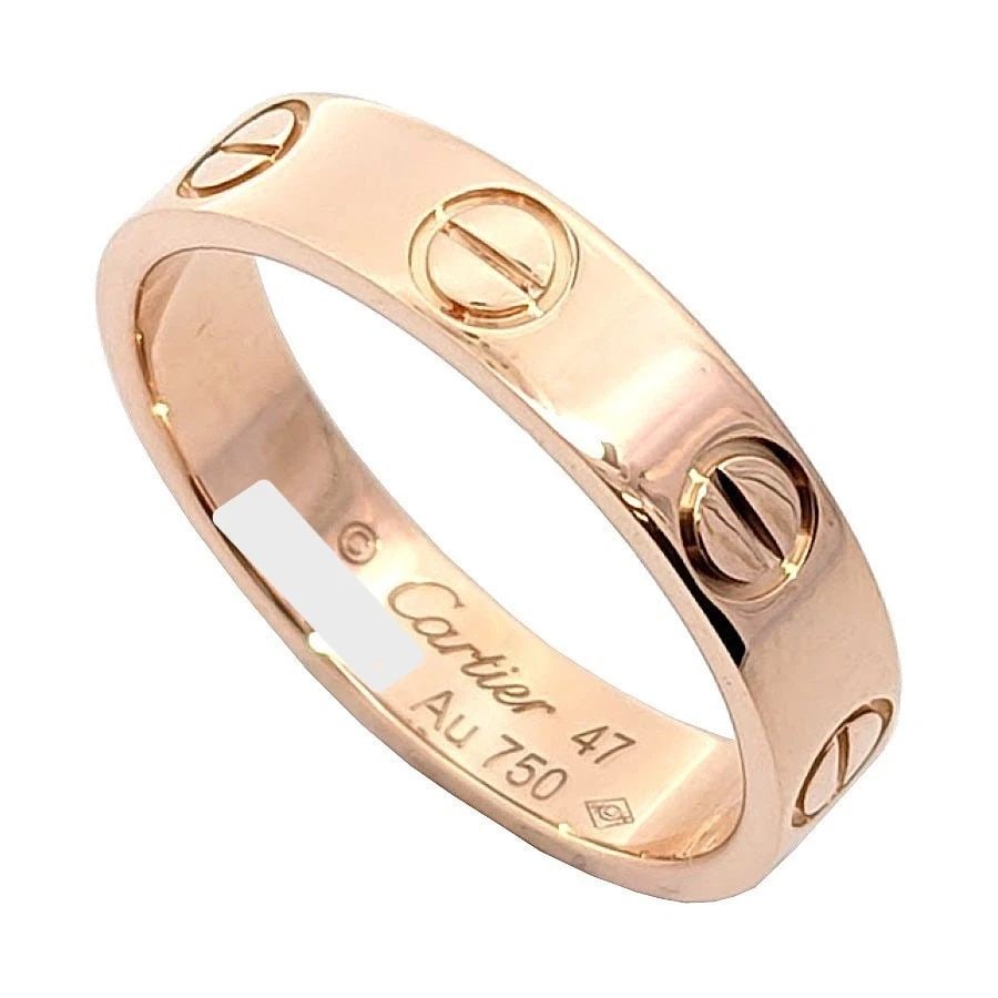 CARTIER LOVE SMALL B40852 K18 PINK GOLD US SIZE NO. 4 RING PRE OWNED: CARTIER LOVE SMALL B40852 K18 PINK GOLD US SIZE NO. 4 RING PRE OWNED Item Description Description of Itembrand CartierProduct name Love Small B40852material 750PG/pink goldweight 2.9gRing size: 47 / J
