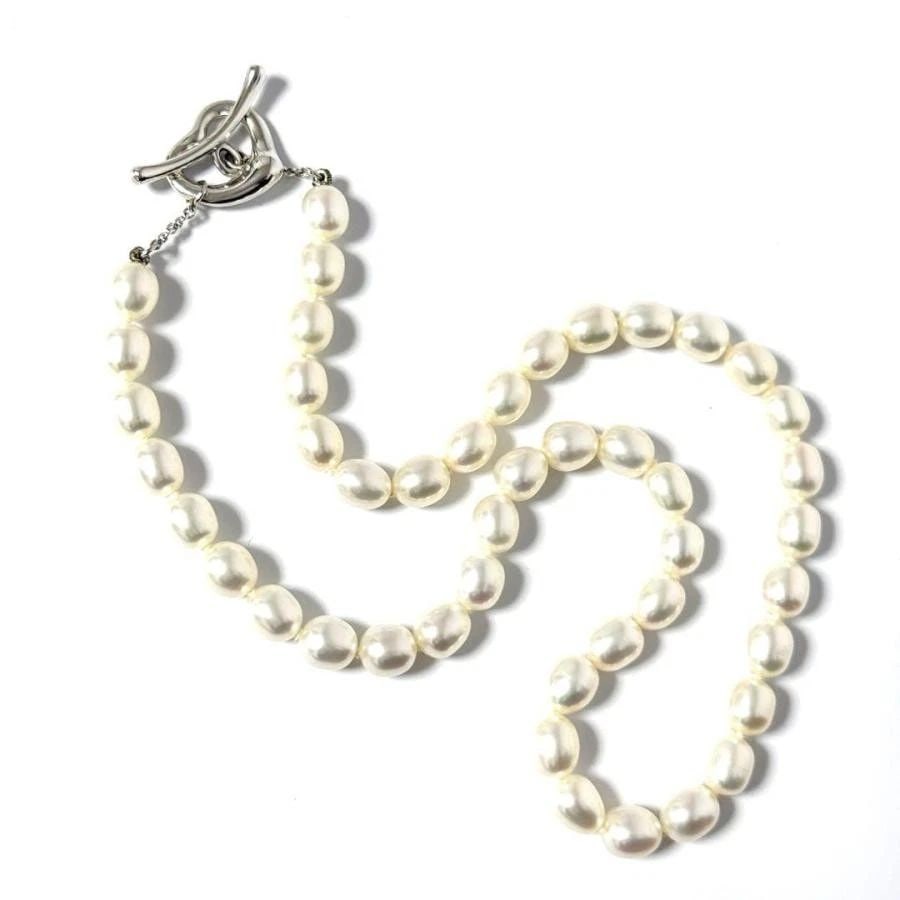 TIFFANY & CO. PEARL OPEN HEART 925 SILVER 41.5CM LENGTH NECKLACE PRE OWNED B0905 (1 of 2)