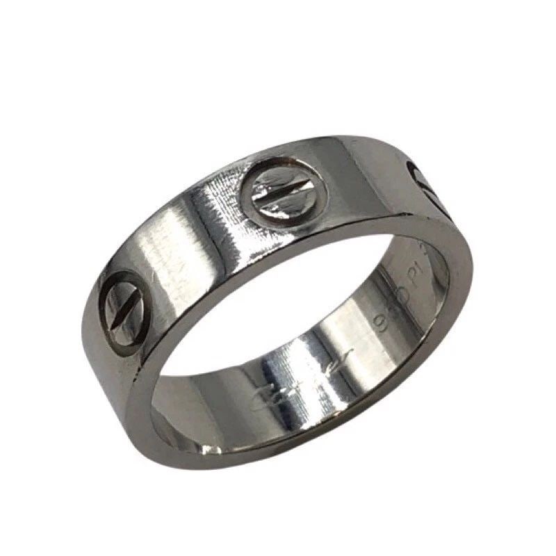 CARTIER LOVE RING US SIZE NO. 5.5 PT950 RING: CARTIER LOVE RING US SIZE NO. 5.5 PT950 RING Item Description Description of Itembrand CartierModel number B4022650Product name Love Ringmaterial Pt950 platinumsubject Women'ssize Engraved size: 50 US