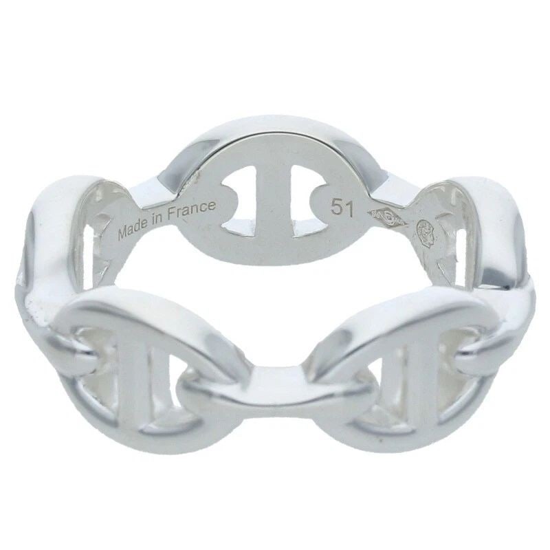 HERMÈS CHAINE D'ANCRE ENCHAINEE SILVER US SIZE NO. 5-5.5 RINGS PRE OWNED: HERMÈS CHAINE D'ANCRE ENCHAINEE SILVER US SIZE NO. 5-5.5 RINGS PRE OWNED HERMÈS CHAINE D'ANCRE ENCHAINEE SILVER US SIZE NO. 5-5.5 RINGS PRE OWNED Item Description Description of Item brand HERMES co
