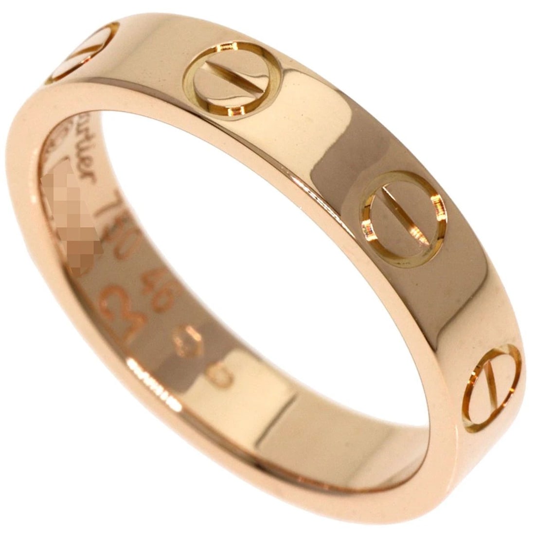 CARTIER MINI LOVE RING #46 US SIZE NO. 3.5-4 K18 PINK GOLD RING PRE OWNED: CARTIER MINI LOVE RING #46 US SIZE NO. 3.5-4 K18 PINK GOLD RING PRE OWNED Item Description Description of Itemmaterial 18k pink goldUS Size No. 3.5-4 Ring width: approx. 3.5mmweight Approximately 3.3g