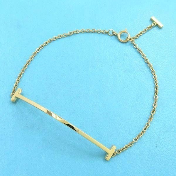TIFFANY & CO. T SMILE K18 YELLOW GOLD LENGTH 16.5CM BRACELET PRE OWNED (1 of 1)