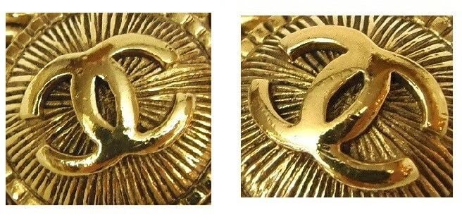 CHANEL COCO MARK GOLD EARRINGS: CHANEL COCO MARK GOLD EARRINGS CHANEL COCO MARK GOLD EARRINGS Item Description Description of Item ?Brand name? CHANEL ?Product name? Coco Mark ?Size? Diameter: 27.5mm Weight: 23.0g for two ?Color? Go