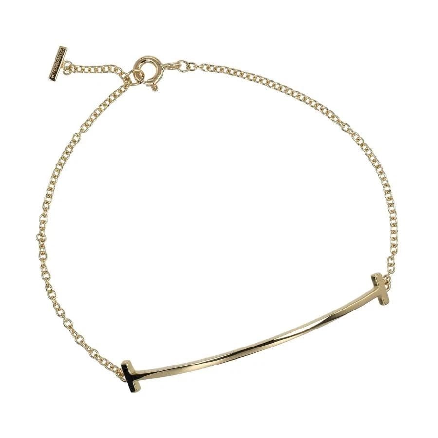 TIFFANY & CO. T SMILE K18 YELLOW GOLD LENGTH 18.5CM BRACELET PRE OWNED (1 of 1)
