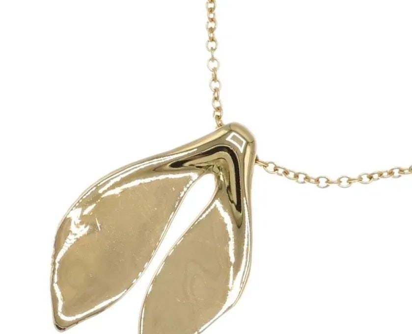 TIFFANY & CO. LEAF FIN GOLD 750 LENGTH 41CM NECKLACE PRE OWNED (1 of 1)