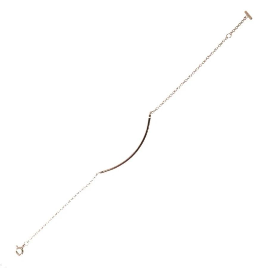 TIFFANY & CO. T SMILE K18 PINK GOLD LENGTH 17CM LADIES BRACELET PRE OWNED B1215 (1 of 1)