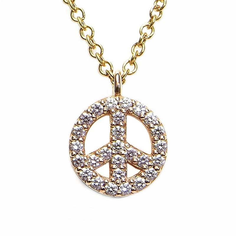 TIFFANY & CO. METRO PEACE SIGN NECKLACE K18PG PINK GOLD DIAMONDS 2G 40CM Y1007 (1 of 1)
