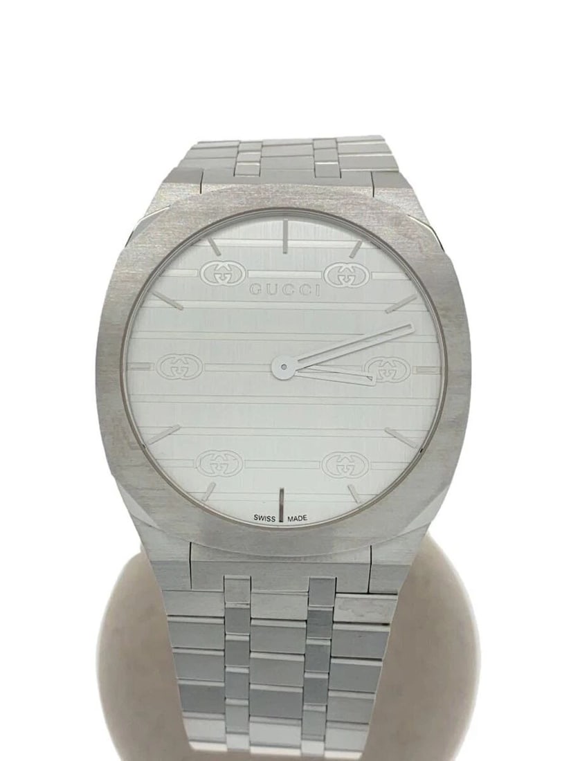 GUCCI 25H QUARTZ 163.4 MEN'S WATCH: GUCCI 25H QUARTZ 163.4 MEN'S WATCH Item Description Condition: Used (B)Slight signs of useProduct DetailsModel Number: 163.4Color: SilverMaterial: Stainless SteelAccessories: BoxDimensions (cm):Case H