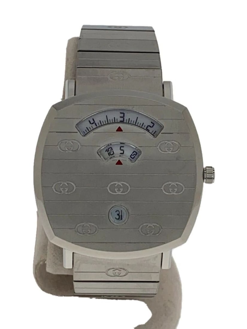 GUCCI GRIP WATCH QUARTZ 157.3 MEN'S WATCH: GUCCI GRIP WATCH QUARTZ 157.3 MEN'S WATCH Item Description Condition: Used (B)Slight signs of useProduct DetailsModel Number: 157.3Color: SilverMaterial: Stainless SteelAccessories: BoxDimensions (cm)