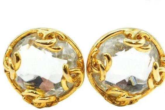 CHANEL STONE CC MARK GOLD EARRINGS: CHANEL STONE CC MARK GOLD EARRINGS CHANEL STONE CC MARK GOLD EARRINGS Item Description Description of Item Brand name CHANEL Product name Chanel CC Mark Stone Earrings color gold material Plating size
