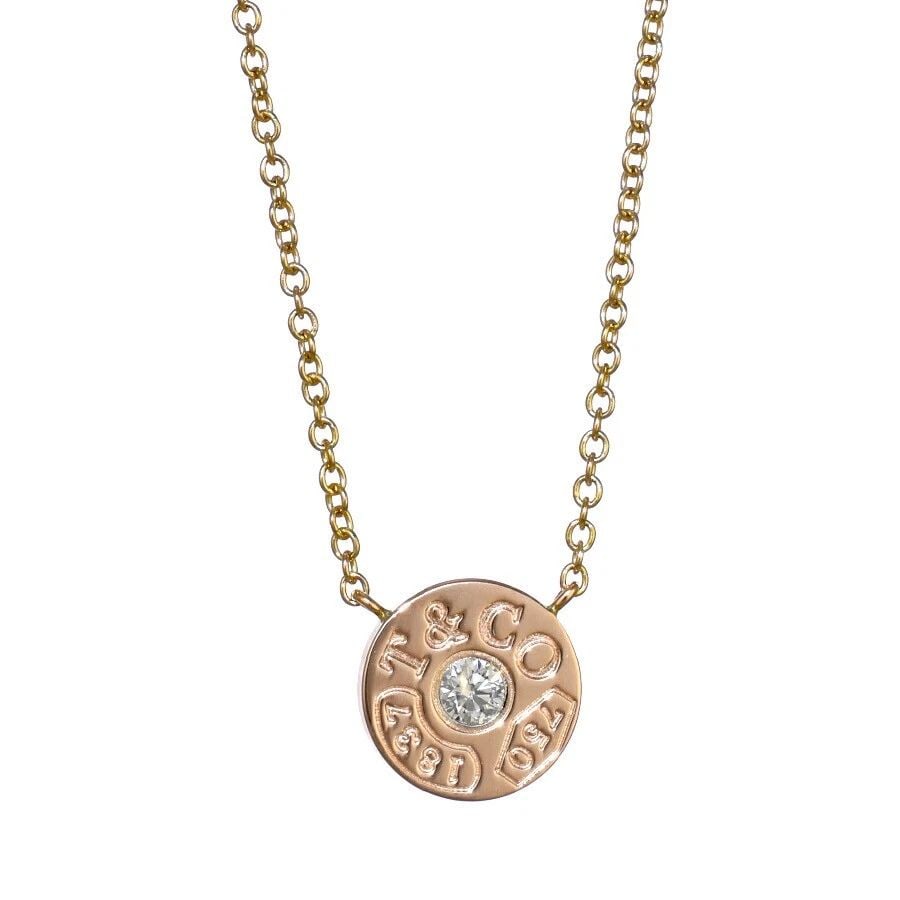 TIFFANY & CO. 1837 CIRCLE PENDANT NECKLACE K18PG PINK GOLD 1P DIAMOND 40CM Y1006: TIFFANY & CO. 1837 CIRCLE PENDANT NECKLACE K18PG PINK GOLD 1P DIAMOND 40CM Y1006 Item Description Brand: Tiffany & Co.Product Name: 1837 Circle PendantMaterial: K18PGGemstone: DiamondRank: S / Excelle