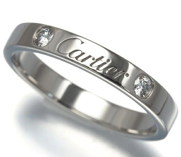 CARTIER DIAMOND C DEUX ENGRAVED US SIZE NO.6 PT950 WEDDING RING PRE OWNED: CARTIER DIAMOND C DEUX ENGRAVED US SIZE NO.6 PT950 WEDDING RING PRE OWNED Item Description Description of Item[Brand]Cartier[Material]Pt950/Platinum[Weight]4.6g[Size]Ring size: 52 engraved/ US Size No