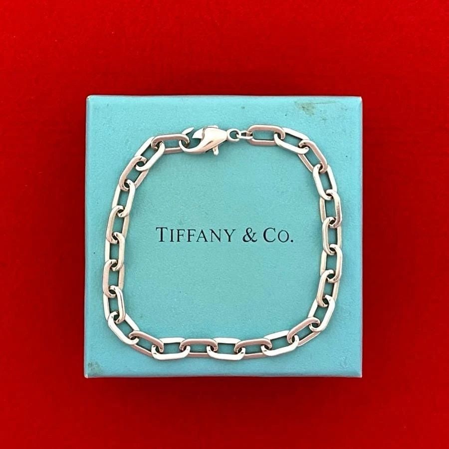 TIFFANY & CO. ELLIPSE CHAIN 925 SILVER LENGTH 21CM BRACELET PRE OWNED (1 of 1)
